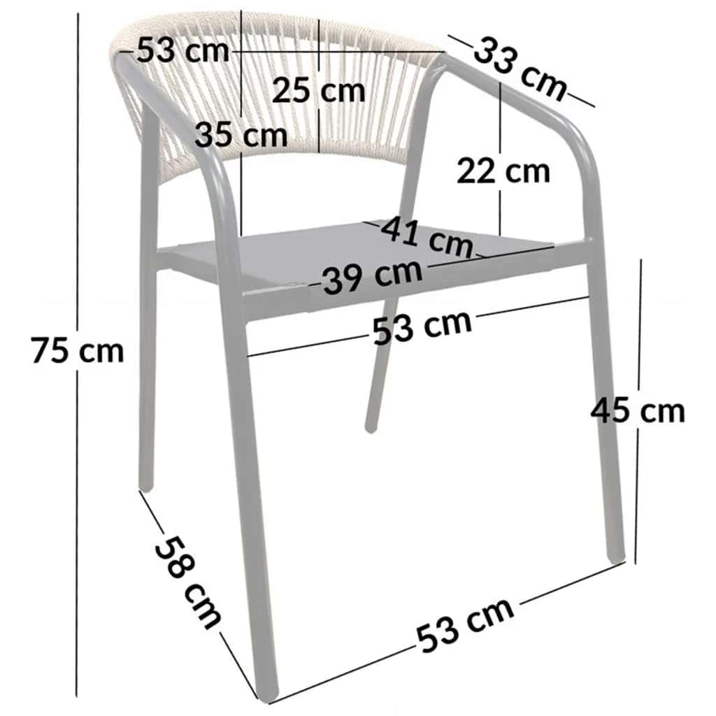Zestaw krzesło YVES 4x 53×62×75cm czarny/taupe – miniatura 4
