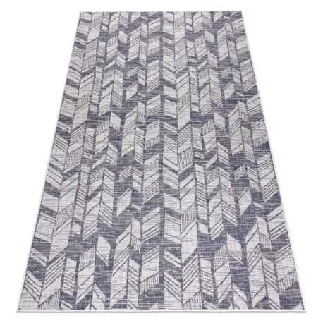 Dywan SZNURKOWY SIZAL SION Jodełka, Chevron 22180 płaskie tkanie ecru / niebieski / róż – miniatura 1