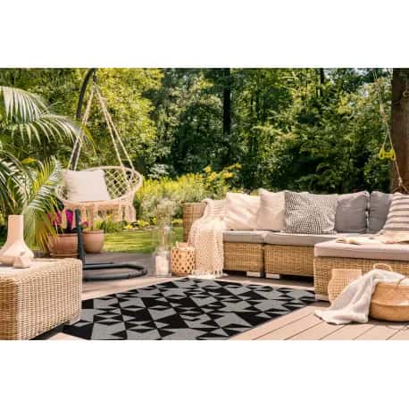 DYWAN SZNURKOWY SIZAL FLOORLUX 20489 silver / black TRÓJKĄTY – miniatura 2