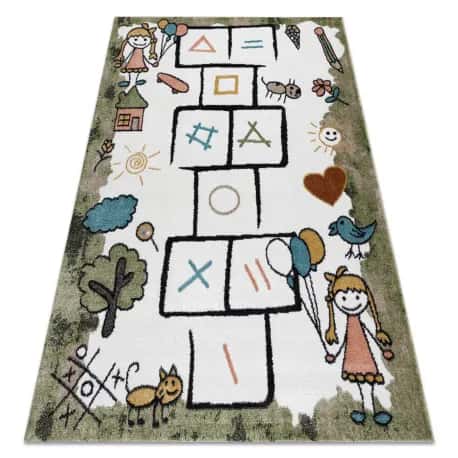 Dywan FUN Hop dla dzieci, Klasy, zwierzęta zielony – miniatura 1