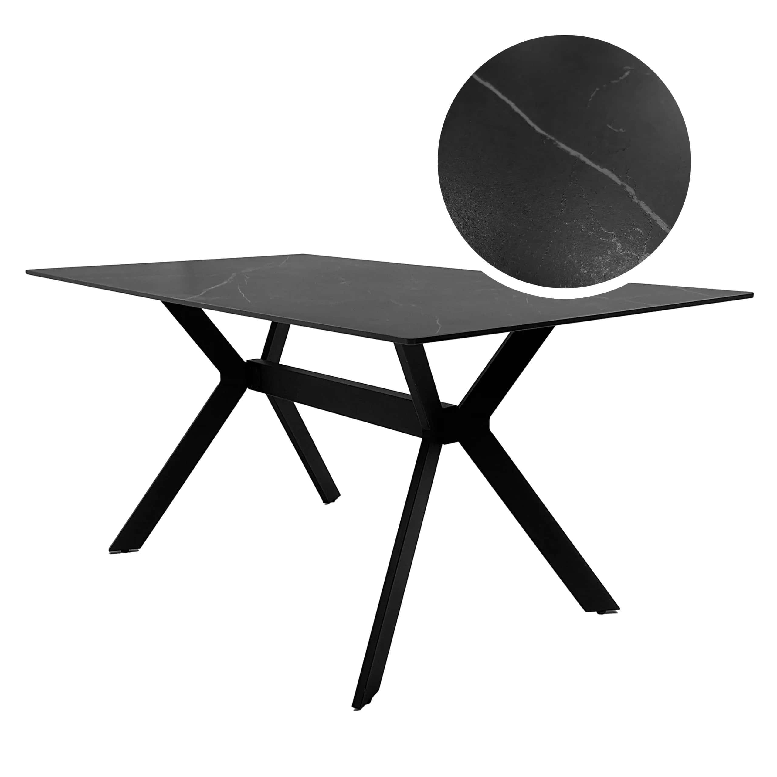 Stół do jadalni loft max JEROME 160×90×76 cm marmur/stal – miniatura 9