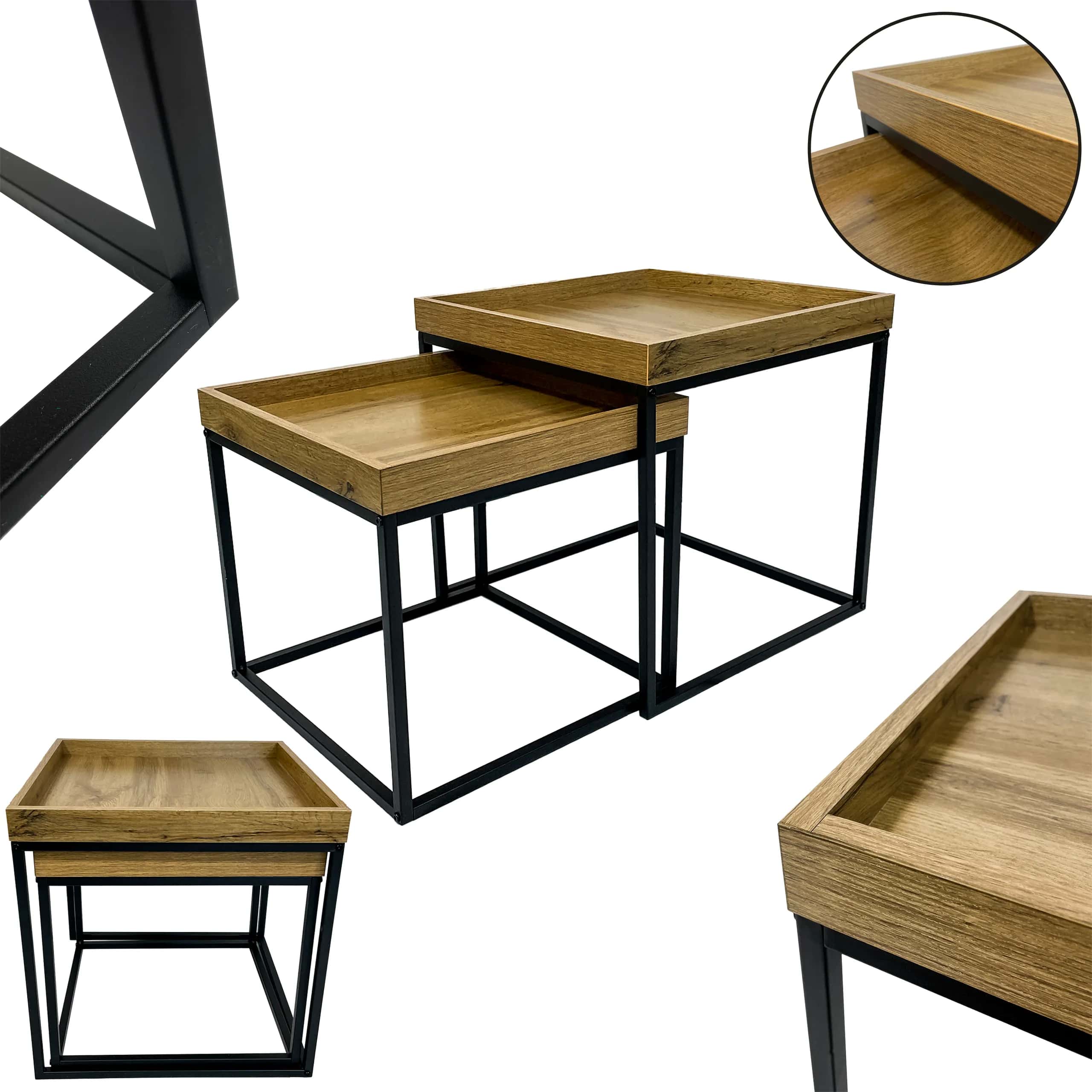 SK122D Stoliki kaw 50x50/42x42 DĄB KKK – miniatura 8