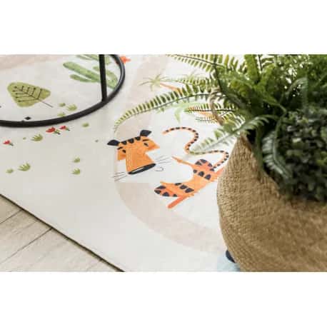 Dywan do prania BAMBINO 1165 Zoo, dla dzieci, antypoślizgowy beż - 2 GATUNEK – miniatura 5