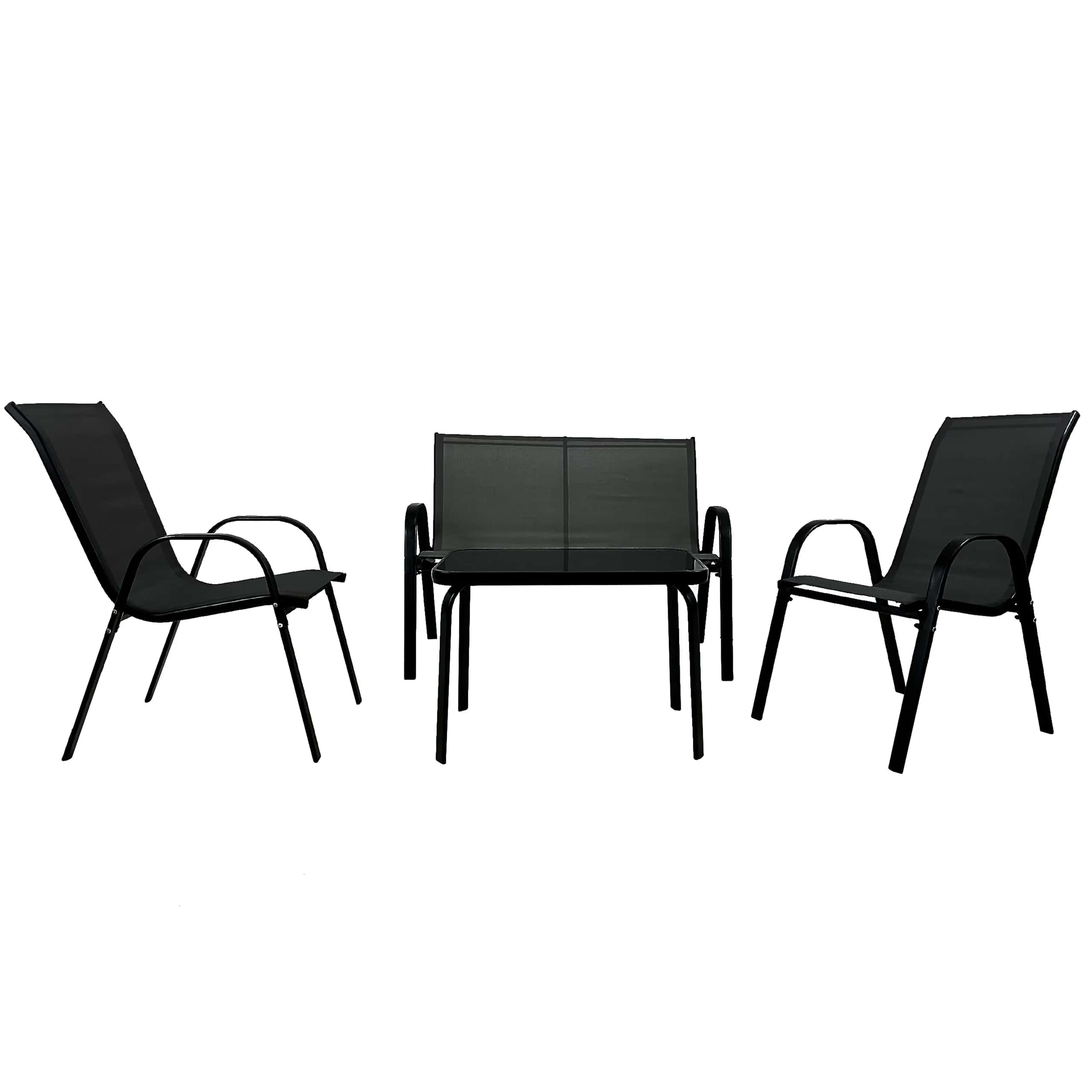 Zestaw mebli ogrodowych Marbella 4os. czarny – miniatura 1