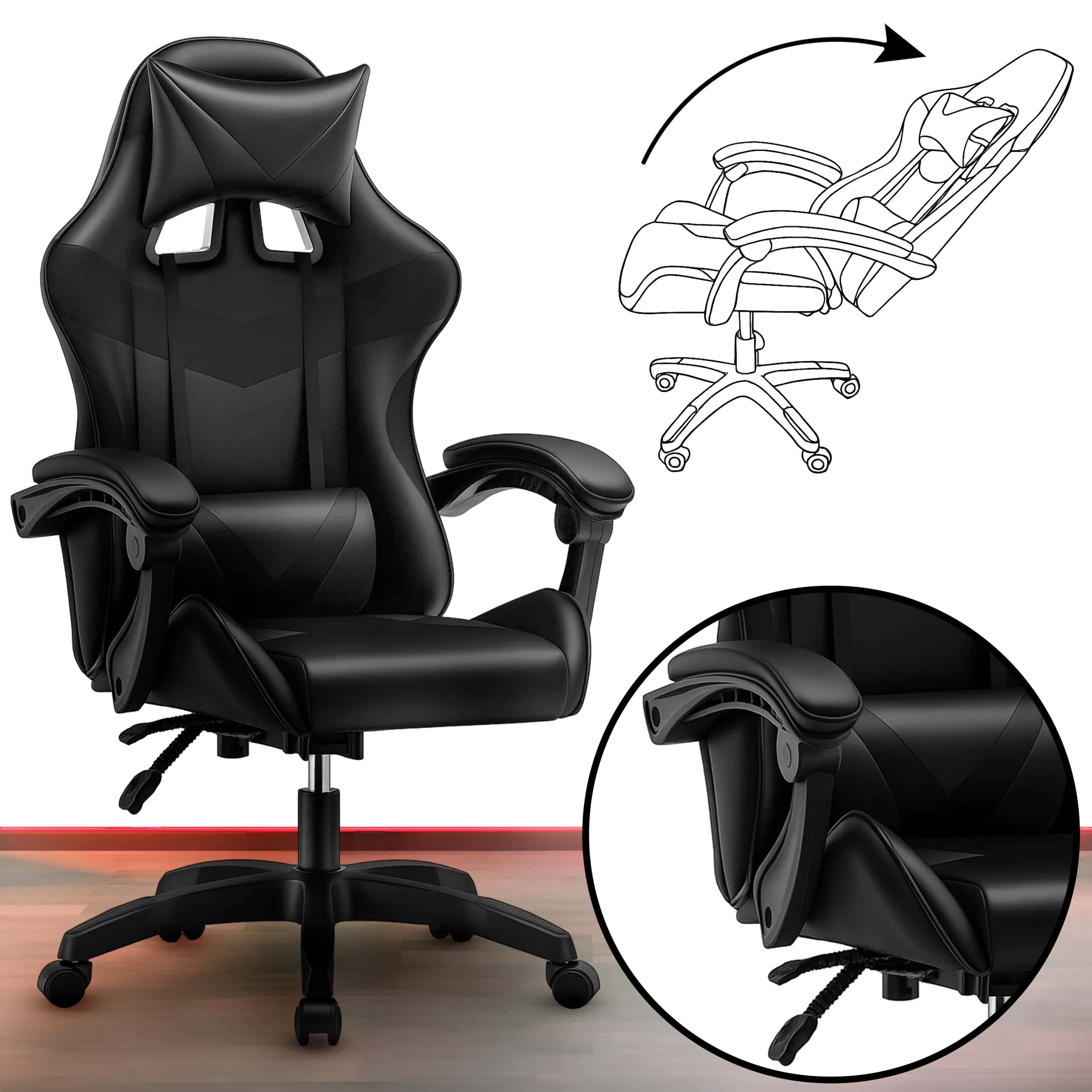 Fotel gaming sport BJORN czarny – miniatura 11