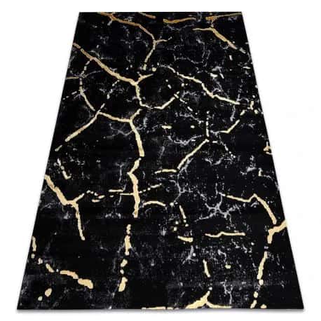 Dywan GLOSS nowoczesny 410A 86 Marmur, kamień, stylowy, glamour czarny / złoty – miniatura 1