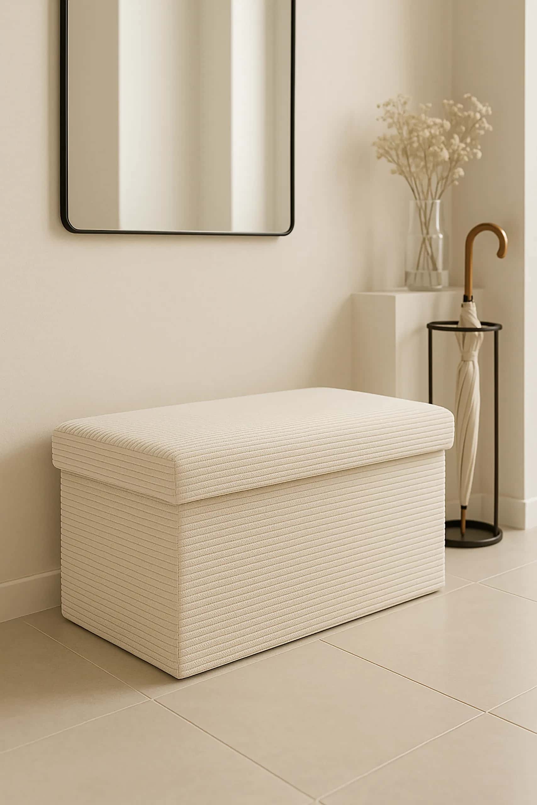 Pufa LAMPAS DUO 60x30x30cm Beż – miniatura 3