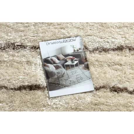 Dywan FLUFFY 2371 shaggy paski - krem / beż – miniatura 2