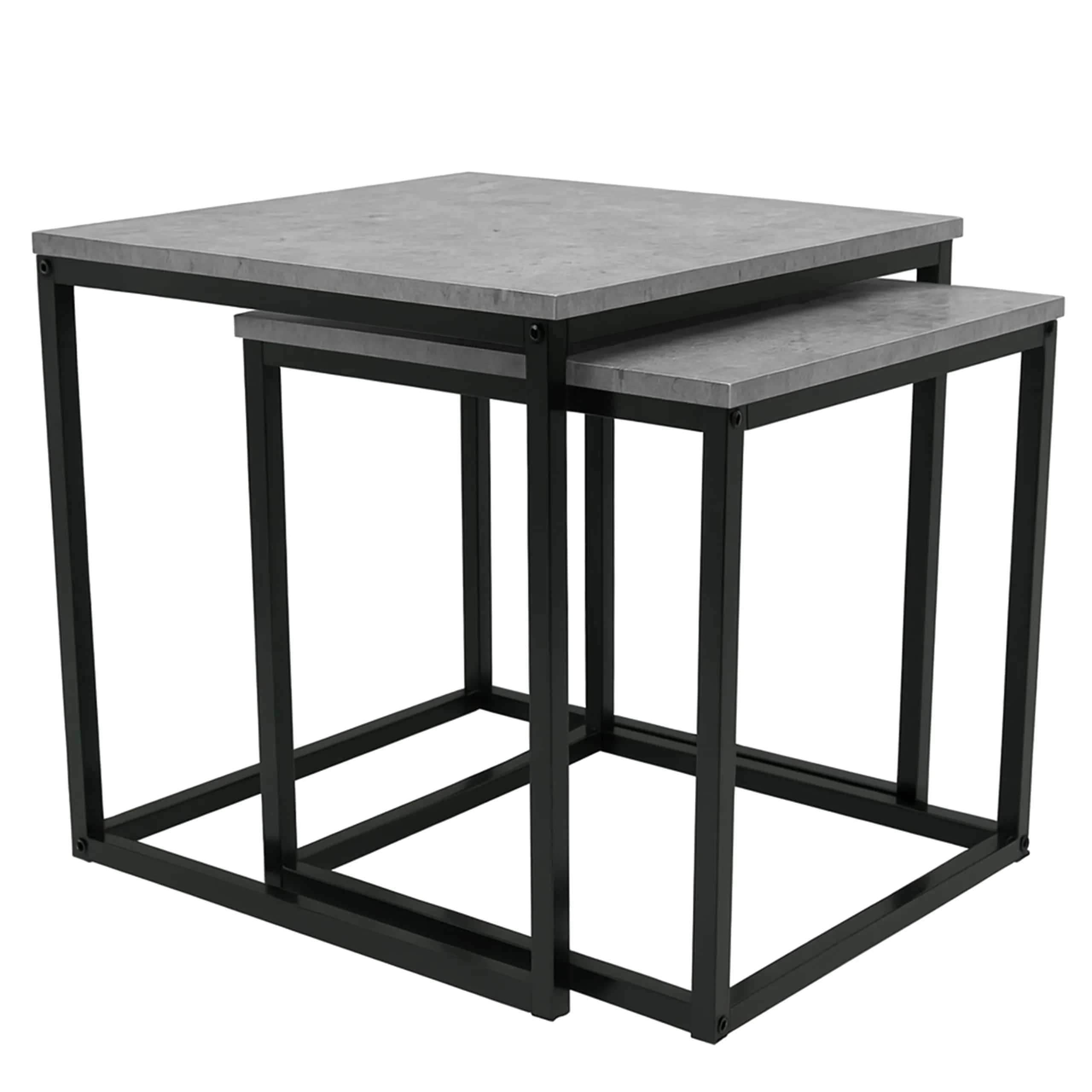 Stolik kawowy kwadratowy 2szt BETON SK101B 50x50,5/45x45,5cm – miniatura 4