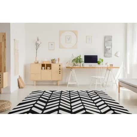 Dywan nowoczesny MUNDO E0571 jodełka, chevron outdoor beż / czarny – miniatura 2