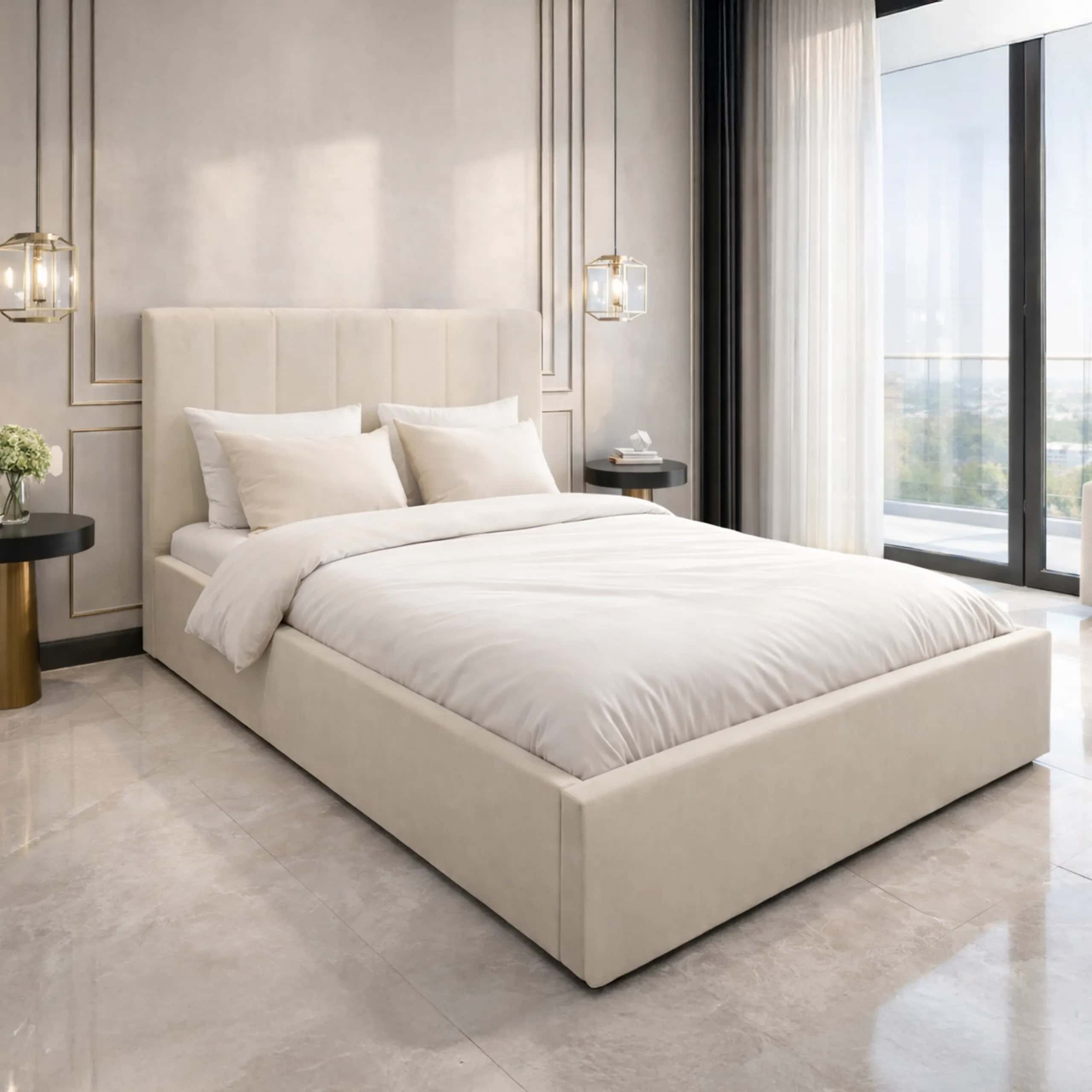 LT102 Łóżko Vertica 160x2x117 taupe – miniatura 1