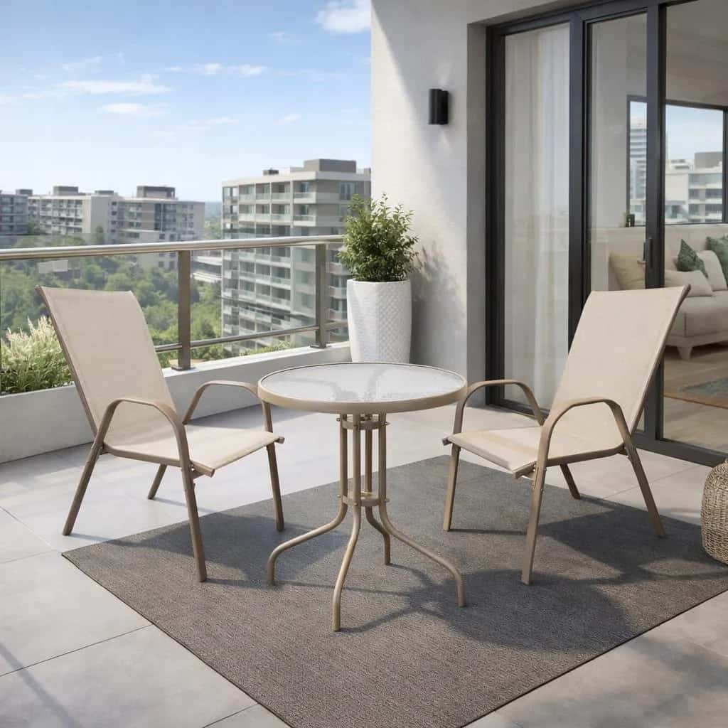 Meble ogrodowe komplet stół krzesła meble balkon taras Bergamo 60 MI taupe – miniatura 8