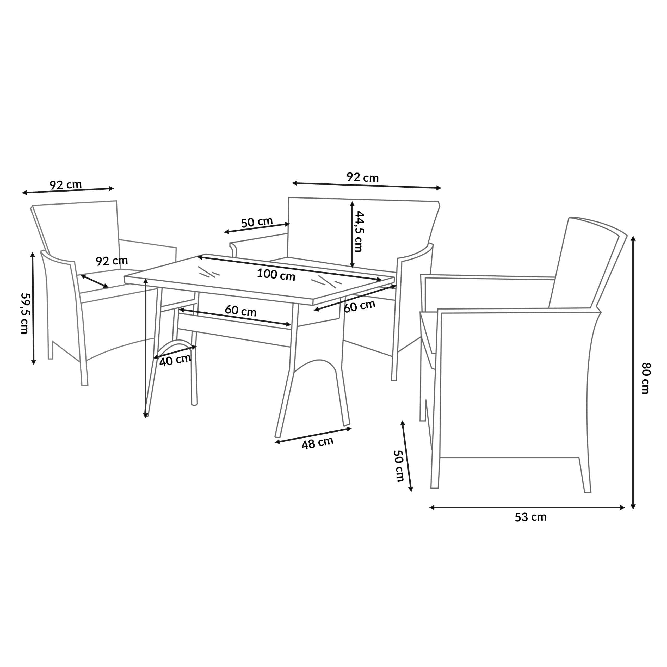 Zestaw mebli ogrodowych LIDO 4cz. – miniatura 6