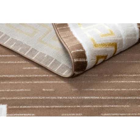 Dywan MEFE nowoczesny 9096 Ramka, grecki klucz - Strukturalny, dwa poziomy runa beż / brązowy – miniatura 4
