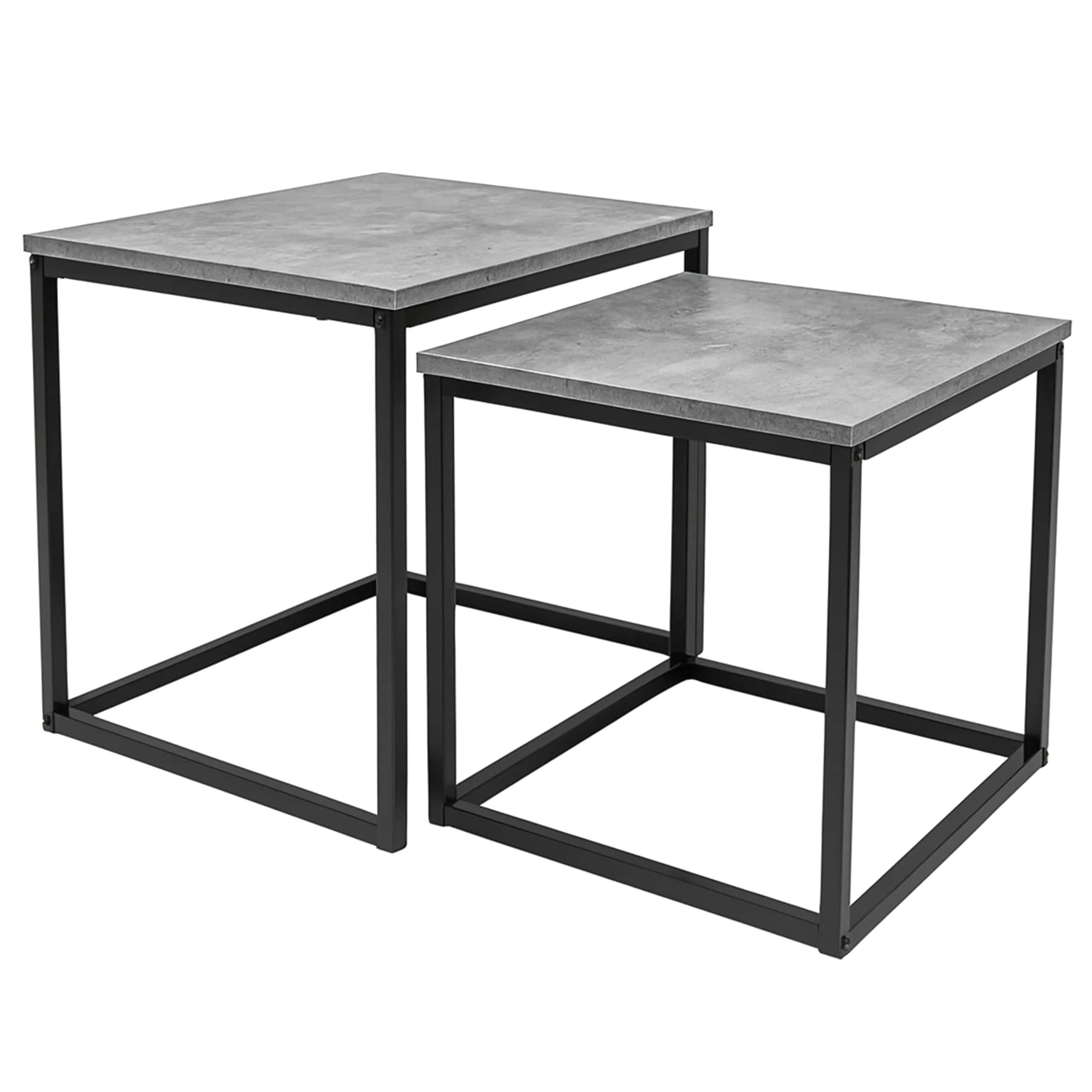 Stolik kawowy kwadratowy 2szt BETON SK101B 50x50,5/45x45,5cm – miniatura 3