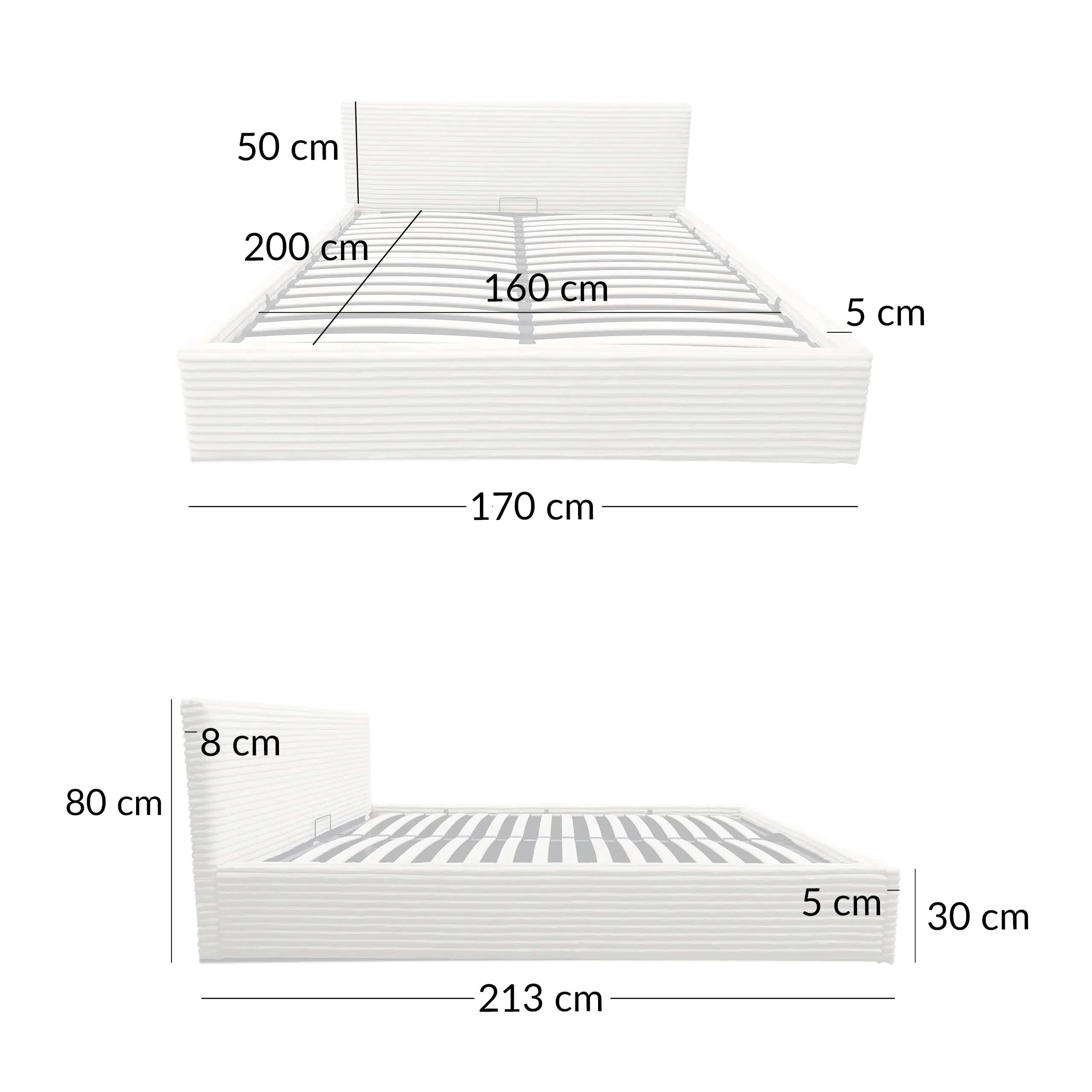 LT100 Łóżko Cordo 160x2x80 – miniatura 8