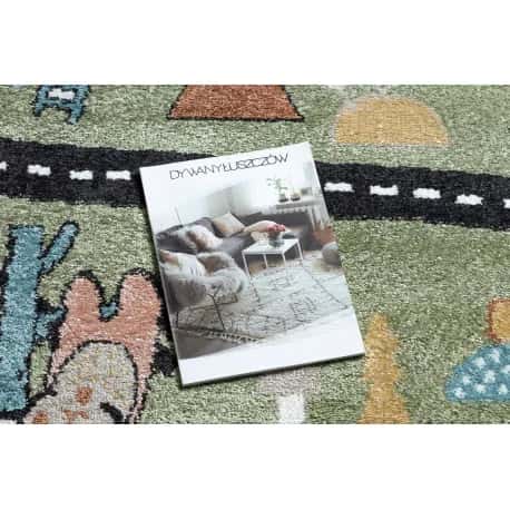 Dywan FUN Route dla dzieci, ulica, zwierzęta zielony – miniatura 2