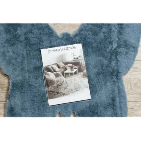 Dywan SHAPE 3150 Motyl Shaggy - niebieski pluszowy, antypoślizgowy, do prania – miniatura 2