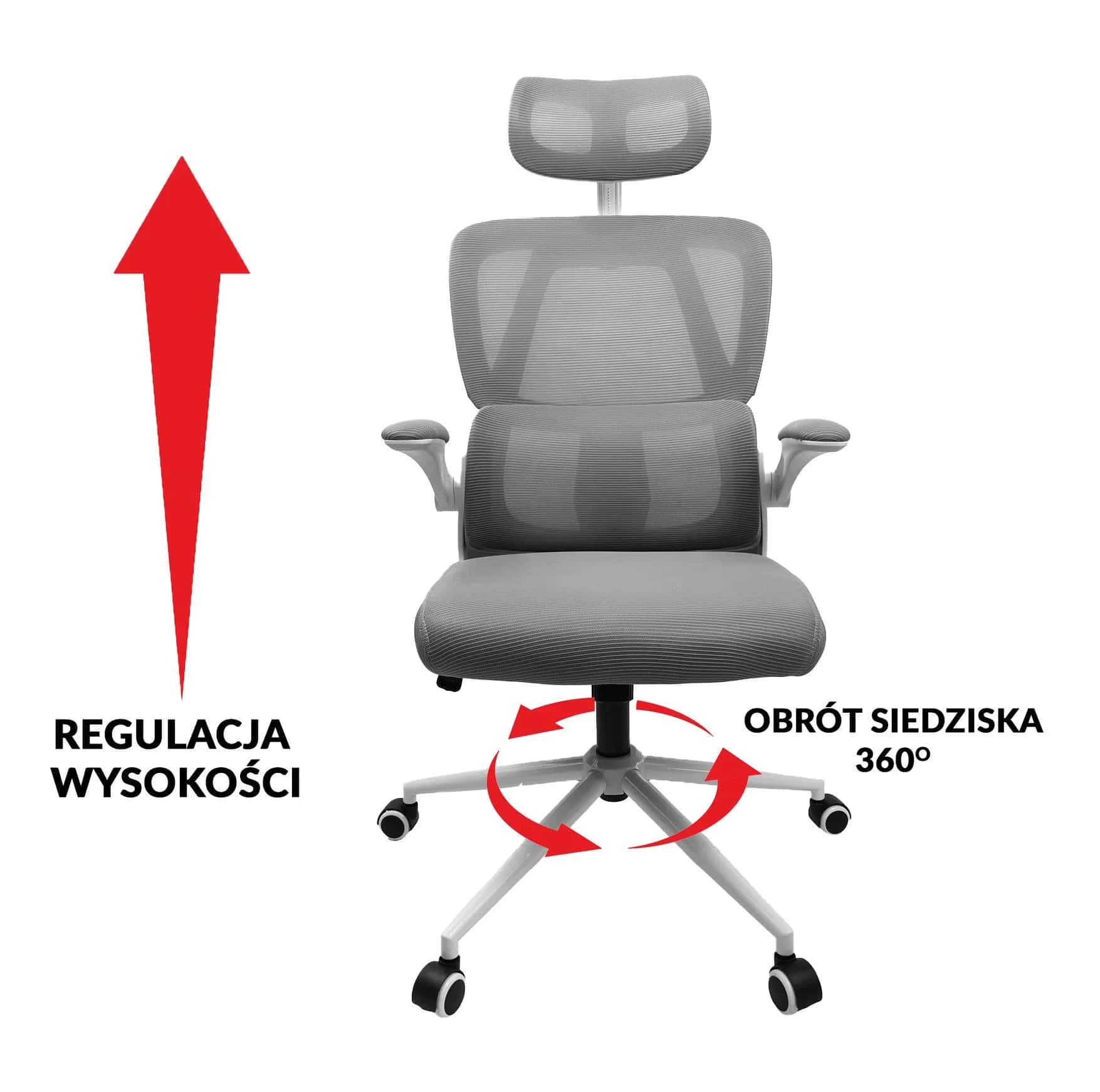 KG102 fotel biurowy SZARY – miniatura 2