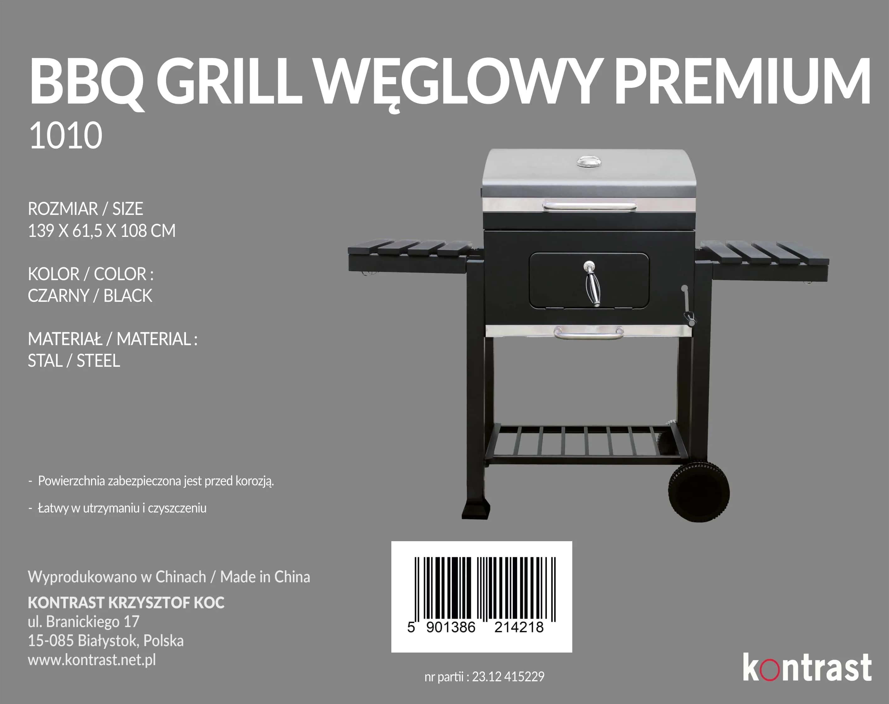 BBQ1010 grill węglowy premium – miniatura 2