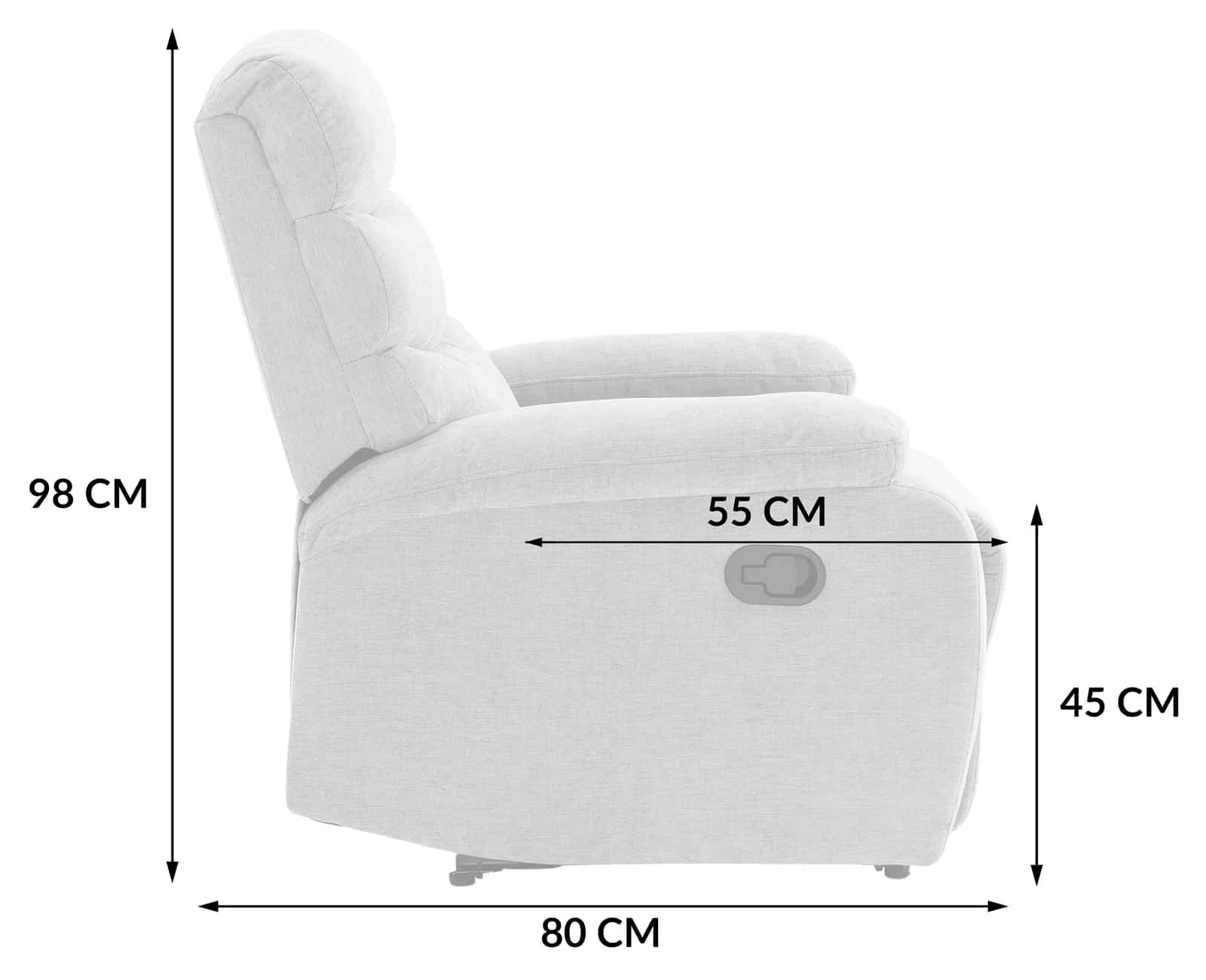 Fotel szenil recliner CASPER taupe – miniatura 8
