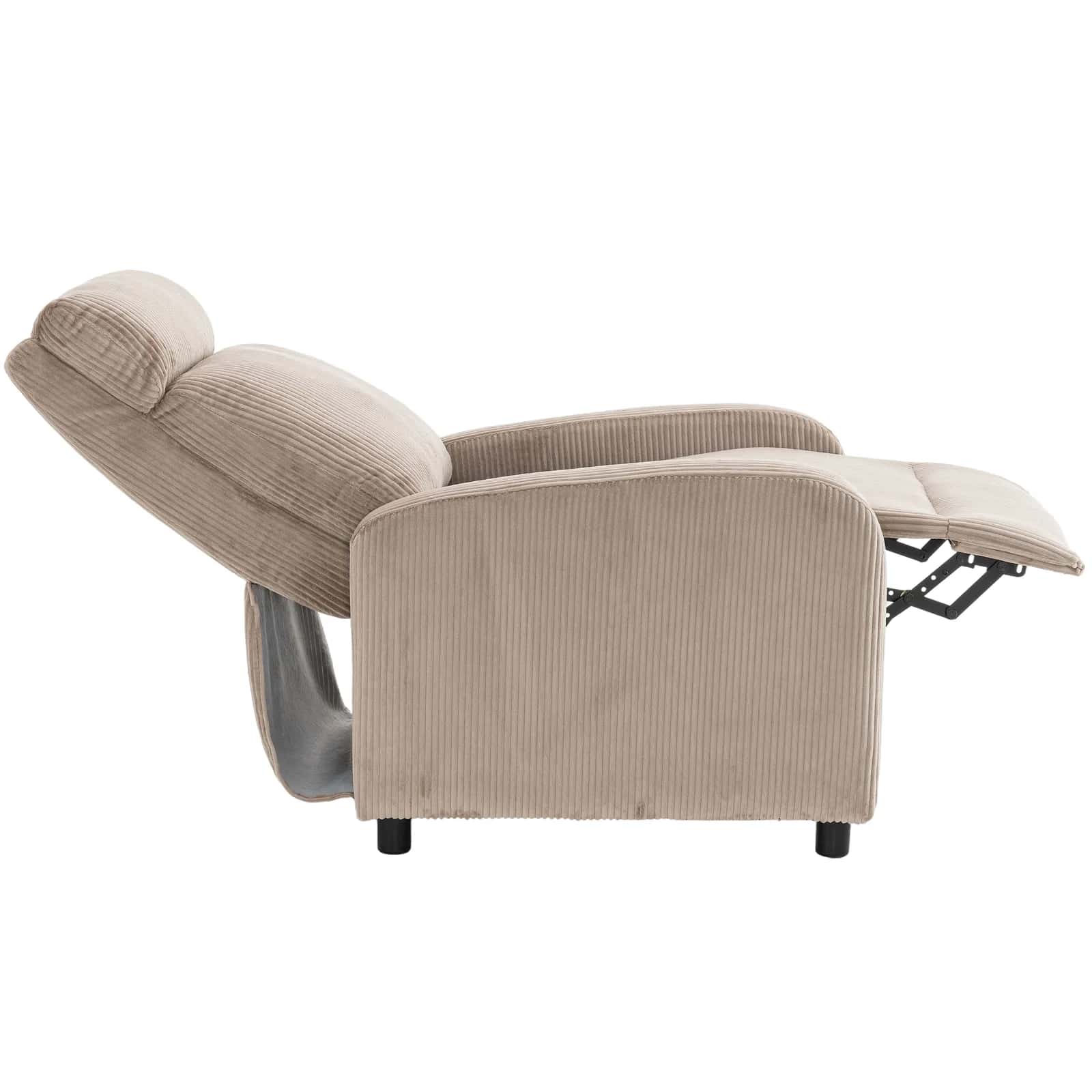 Fotel sztruks recliner JOEL taupe – miniatura 3