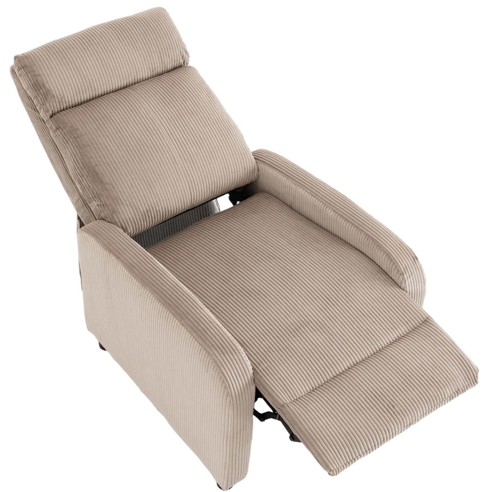 Fotel sztruks recliner JOEL taupe – miniatura 4