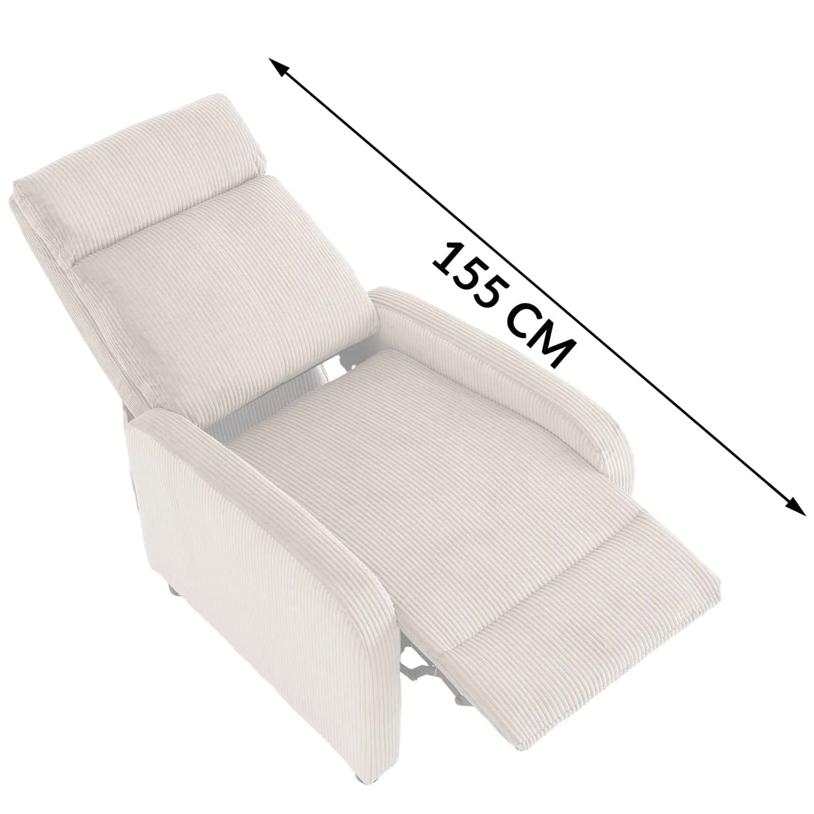 Fotel sztruks recliner JOEL taupe – miniatura 11