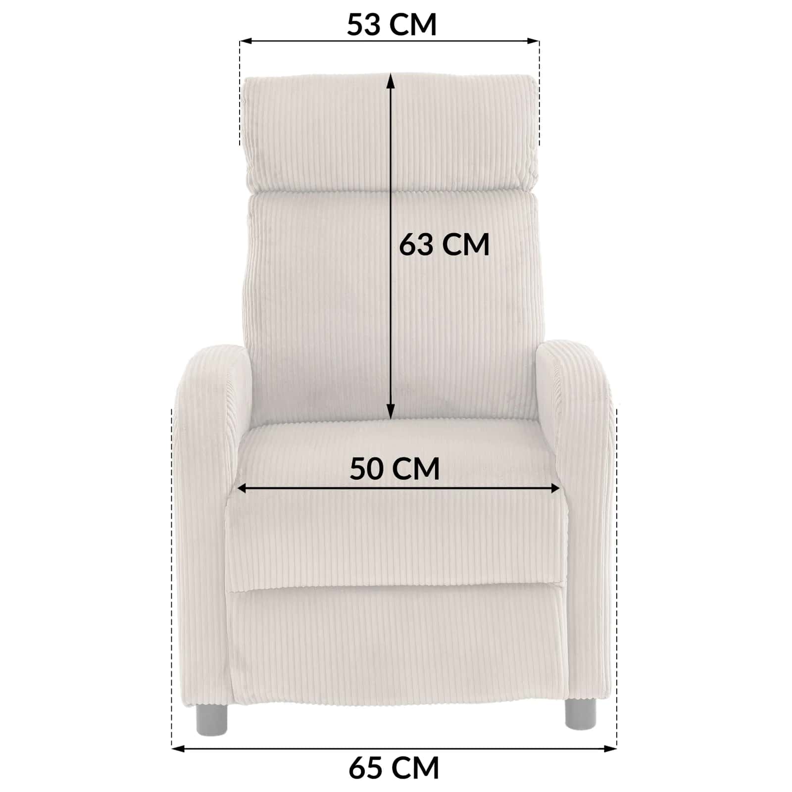 Fotel sztruks recliner JOEL taupe – miniatura 10