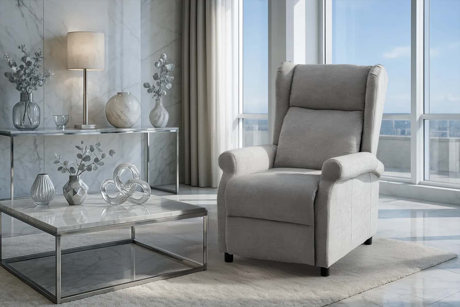 Fotel szenil recliner KONRAD szary – miniatura 5