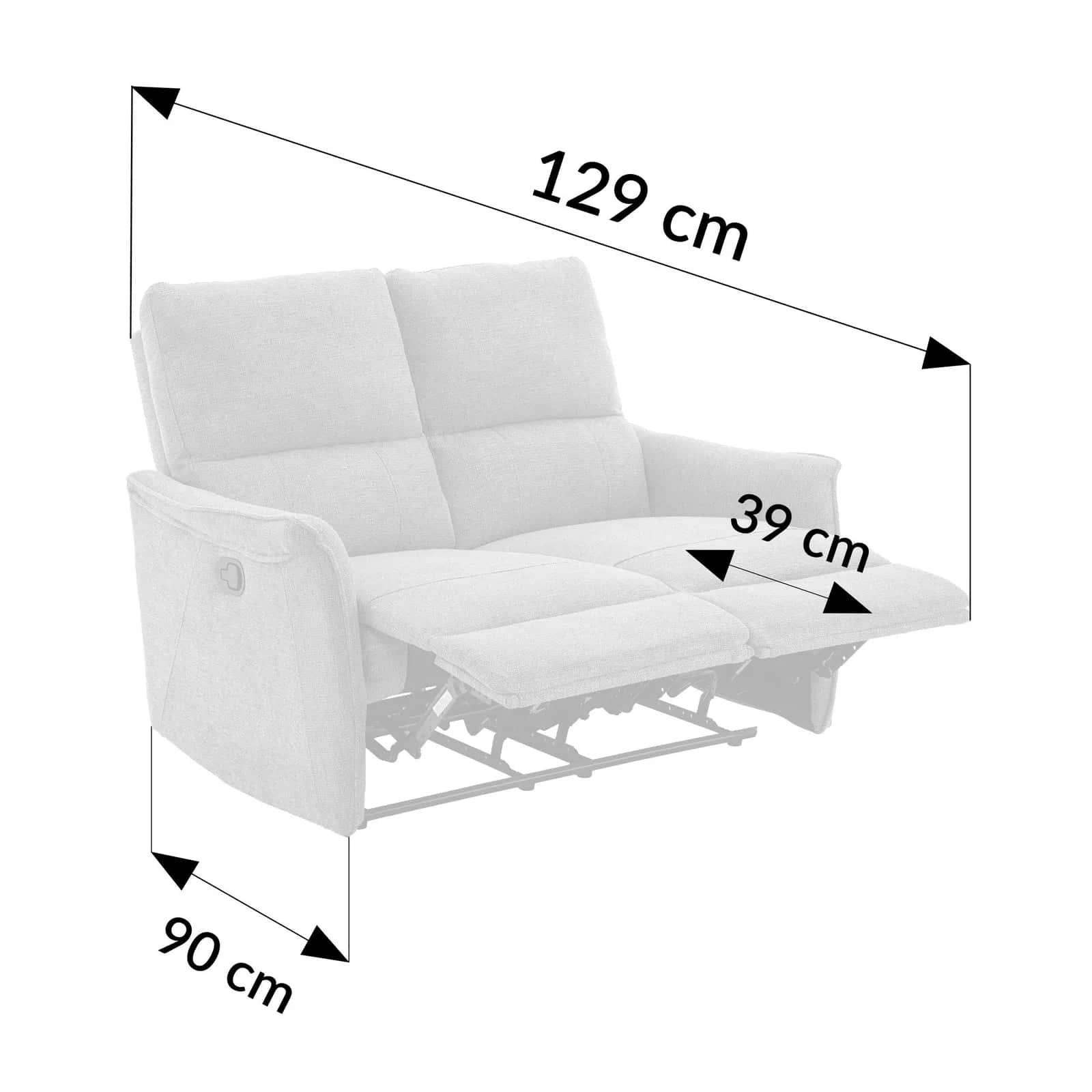 Fotel duo szenil recliner NORMAN szary – miniatura 3