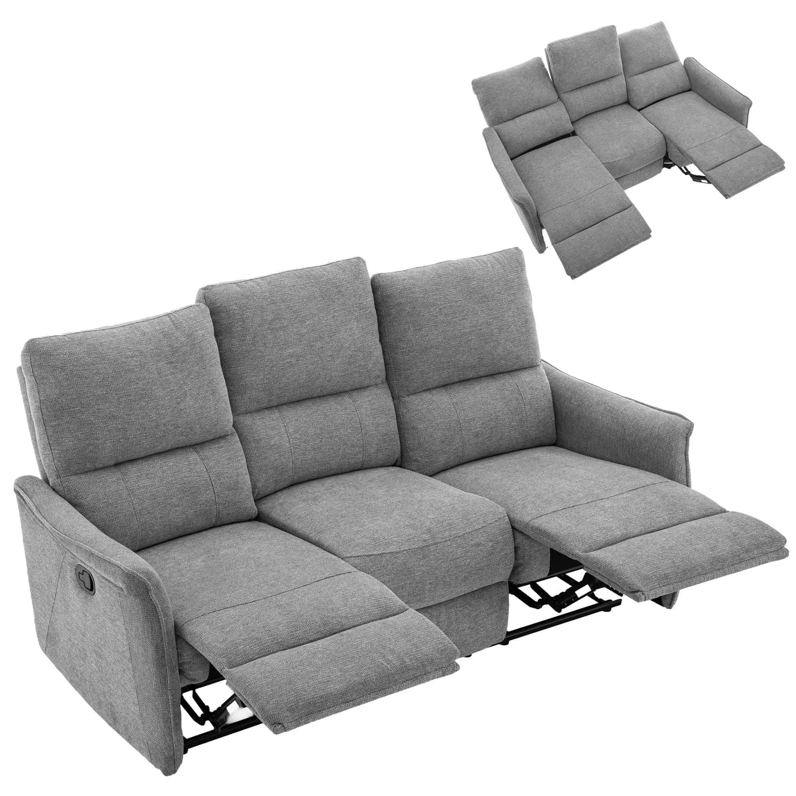 FW106-2 FOTEL TIMO DUO Szen. Szary Recliner – miniatura 3