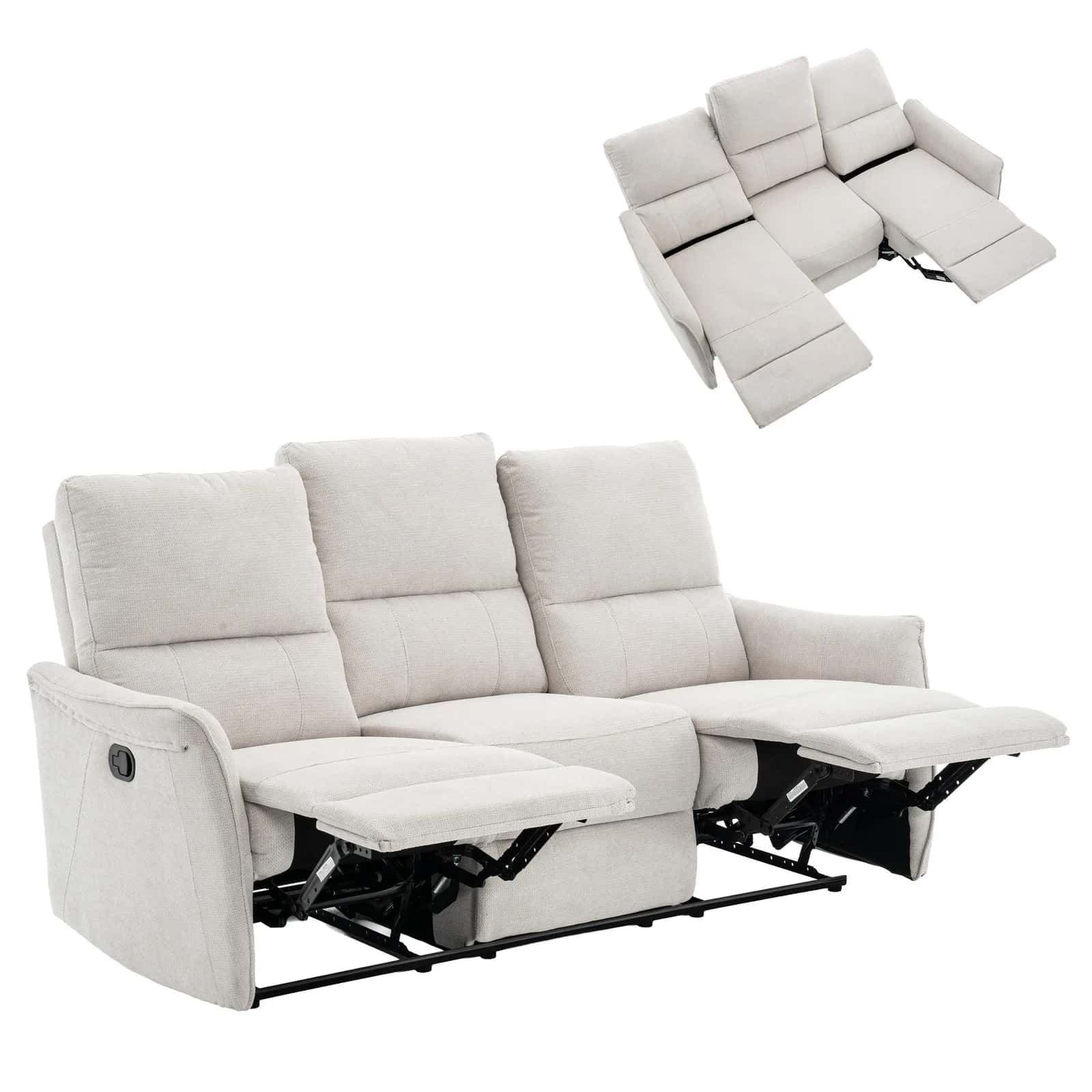 FW106-3 FOTEL TIMO TRIO Szen. Beż Recliner – miniatura 3
