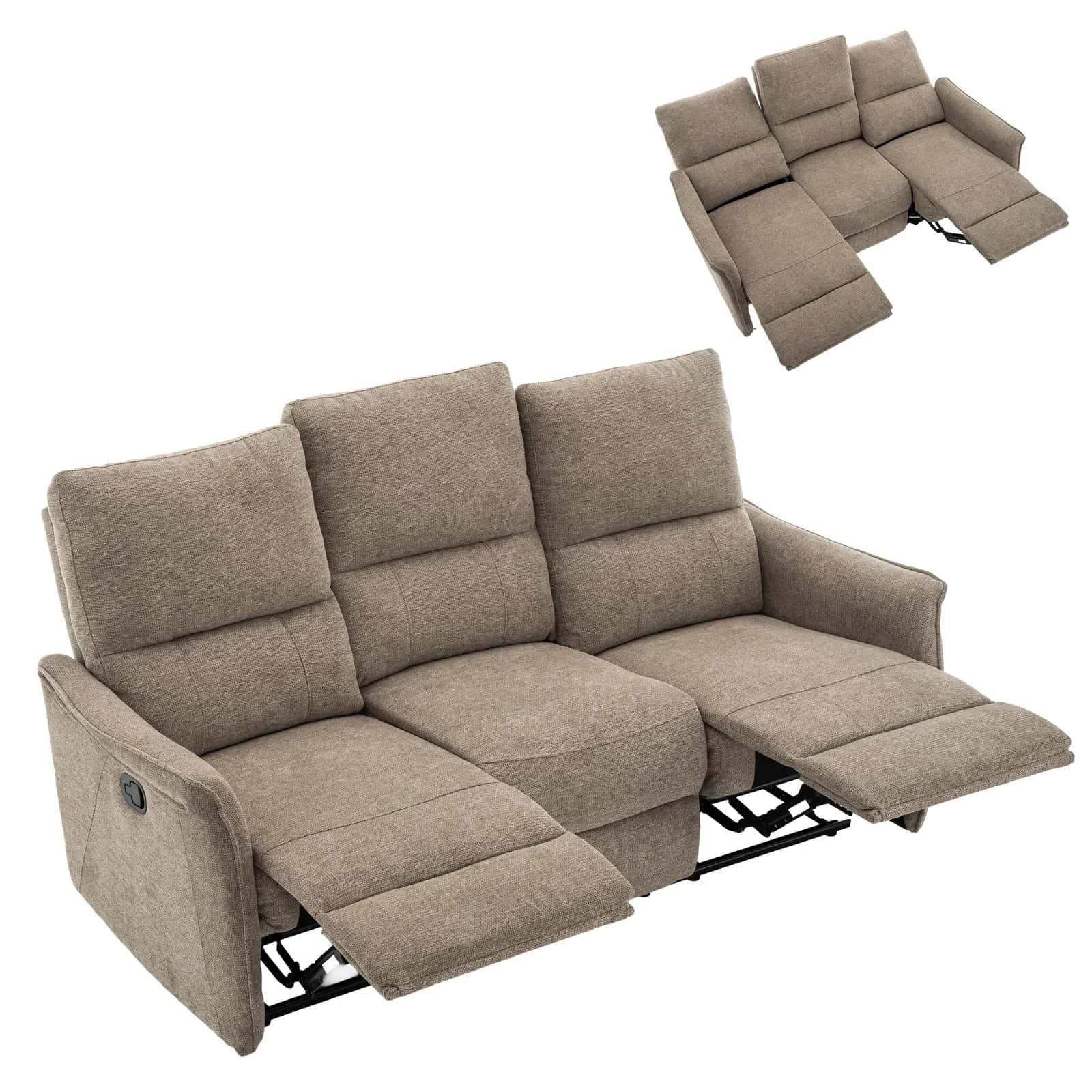 FW106-3 FOTEL TIMO TRIO Szen. Brąz Recliner – miniatura 3