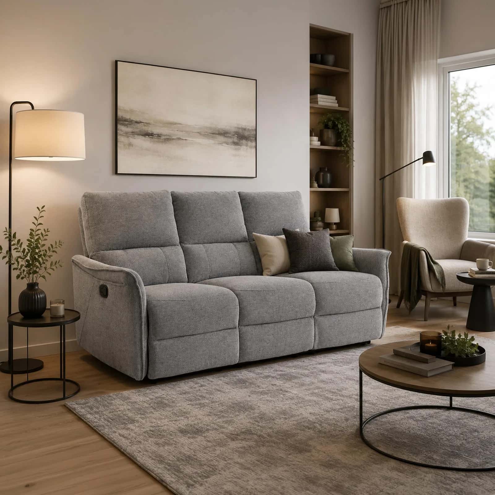 FW106-3 FOTEL TIMO TRIO Szen. Szary Recliner – miniatura 7