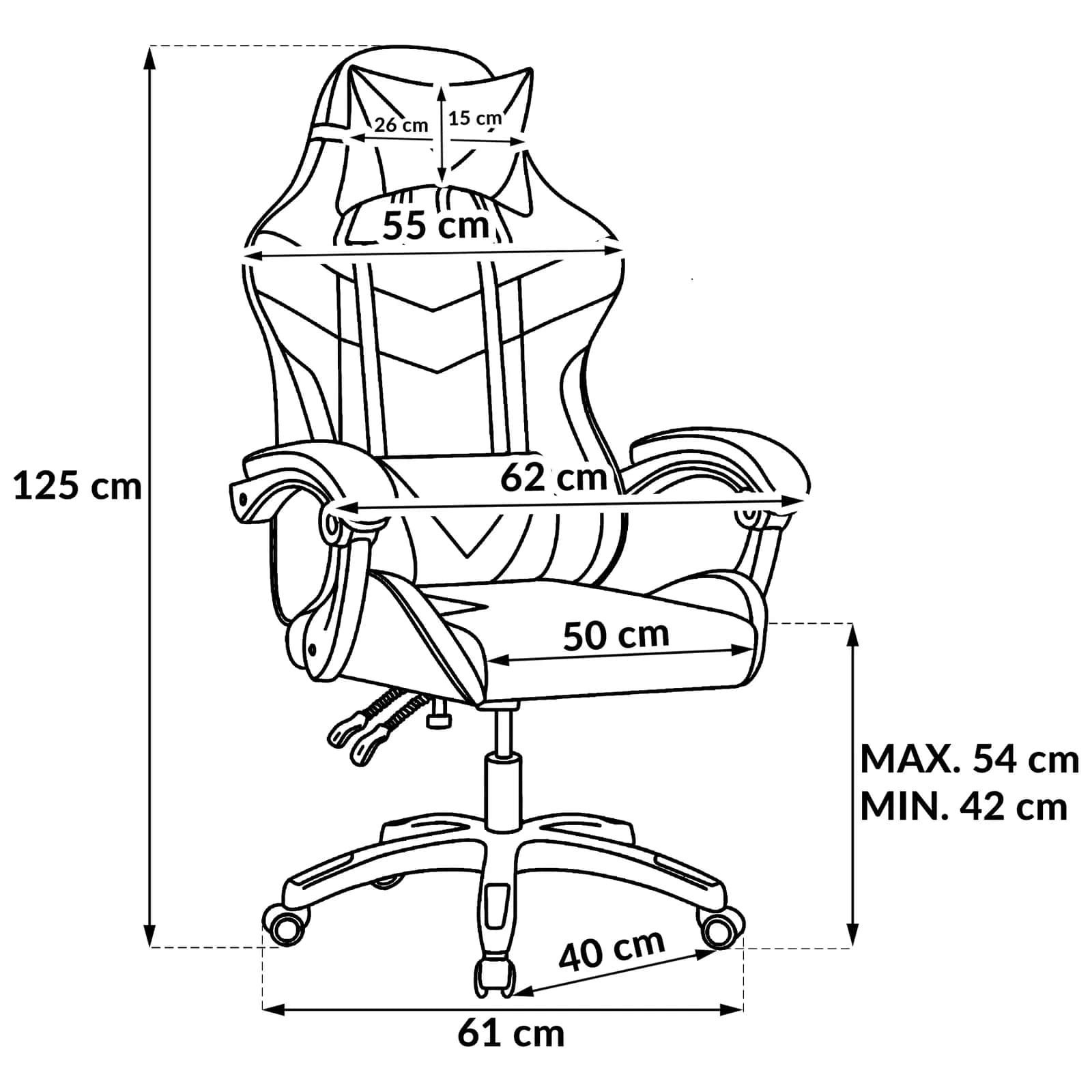 KG109 Fotel gaming SPORT BIAŁY – miniatura 15