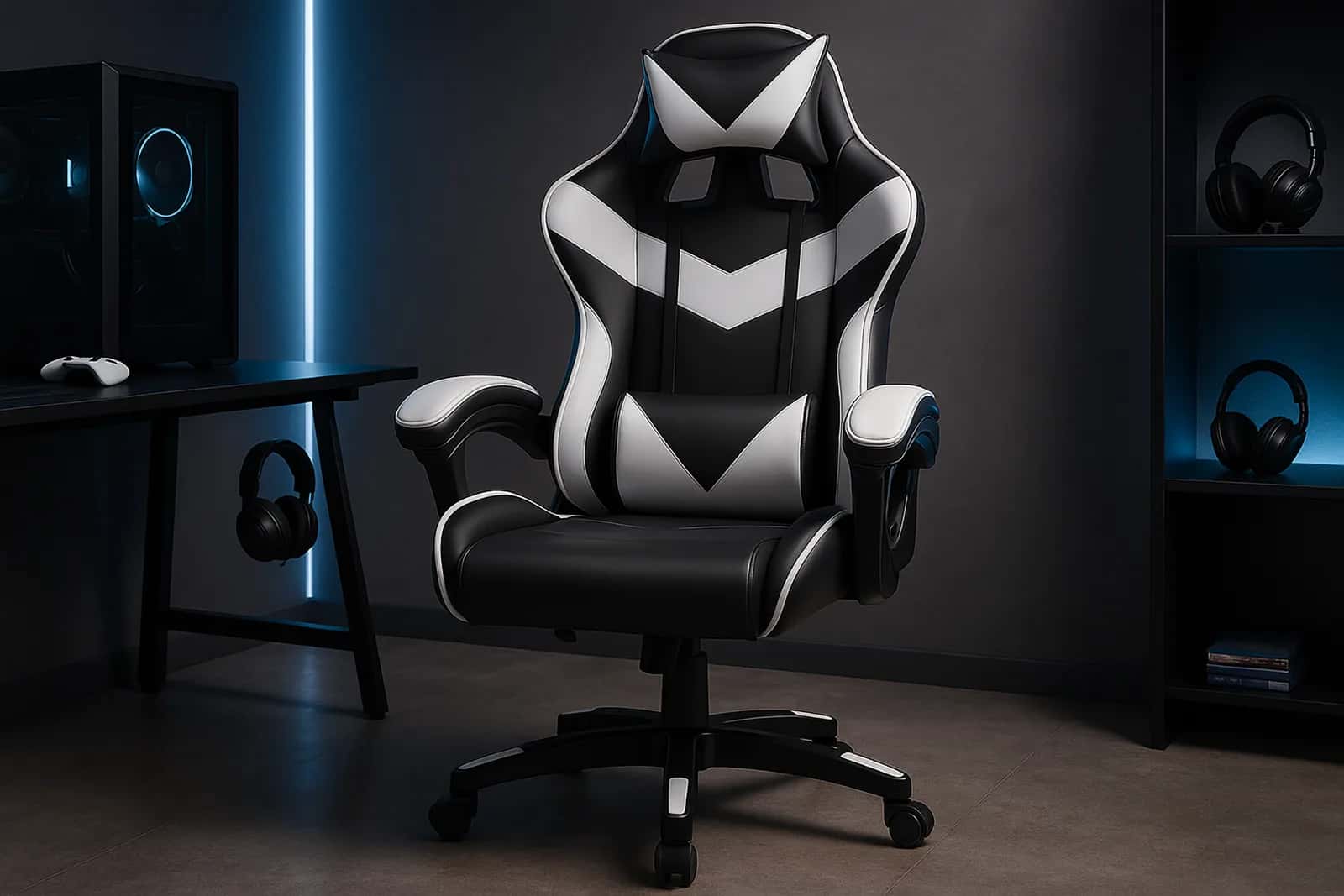 KG109 Fotel gaming SPORT BIAŁY – miniatura 4