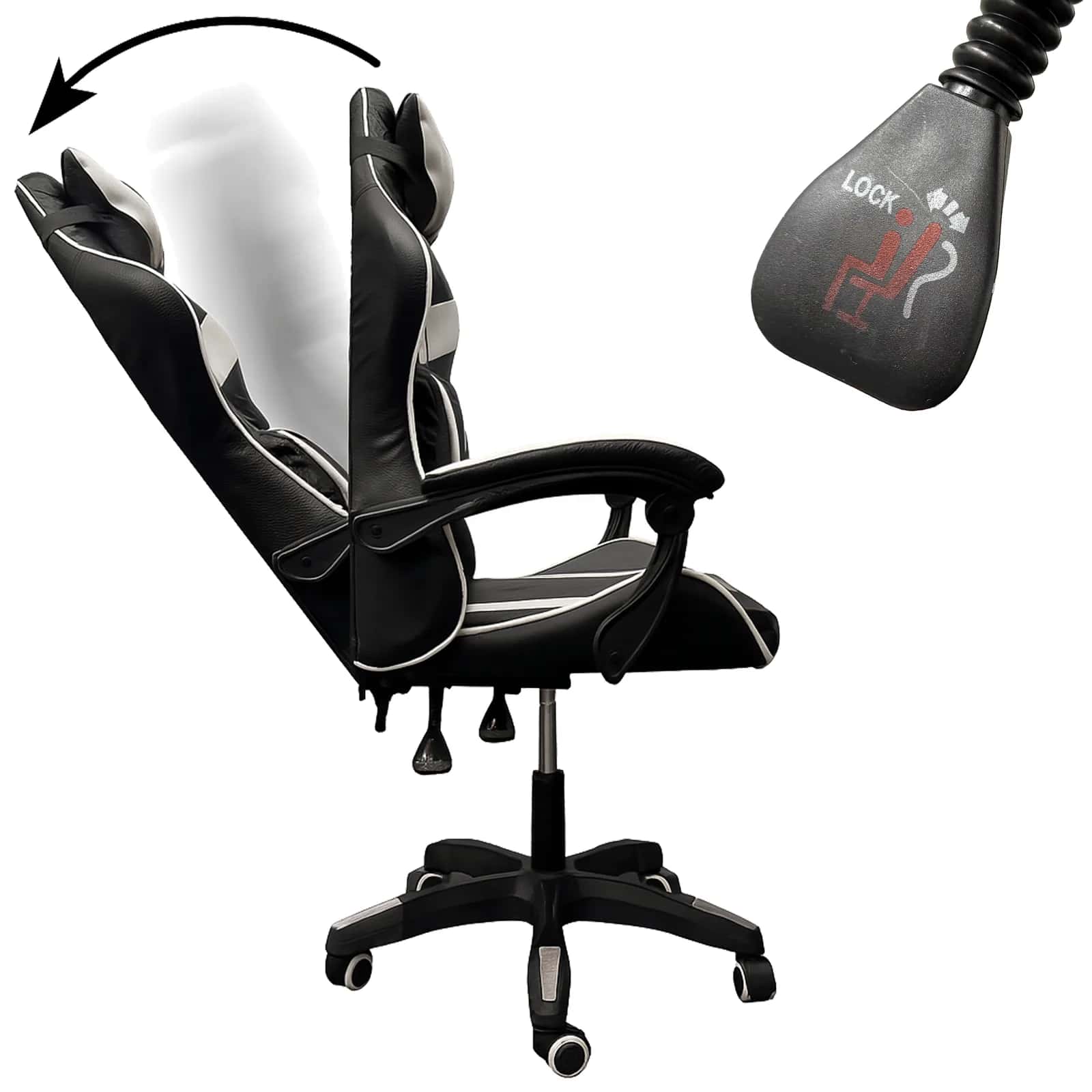 KG109 Fotel gaming SPORT BIAŁY – miniatura 11