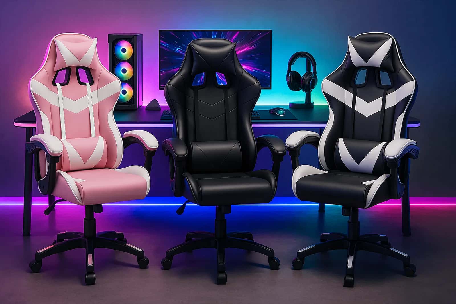 KG109 Fotel gaming SPORT BIAŁY – miniatura 5