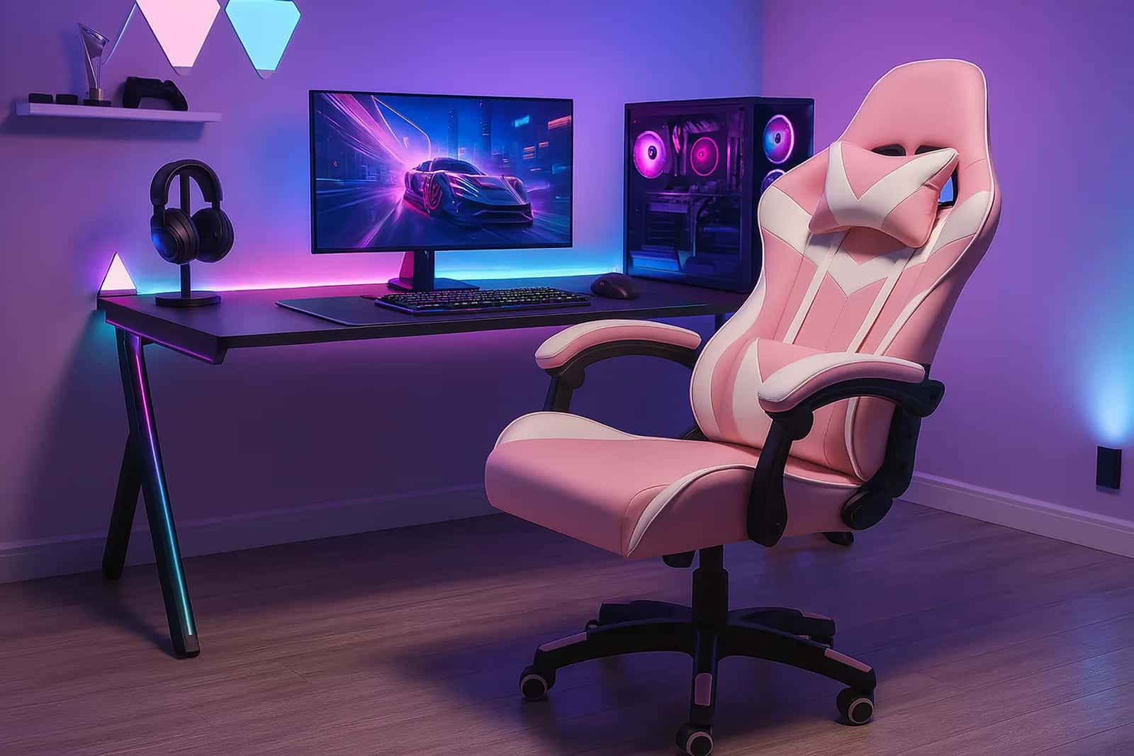 Fotel gaming sport BJORN różowy – miniatura 3