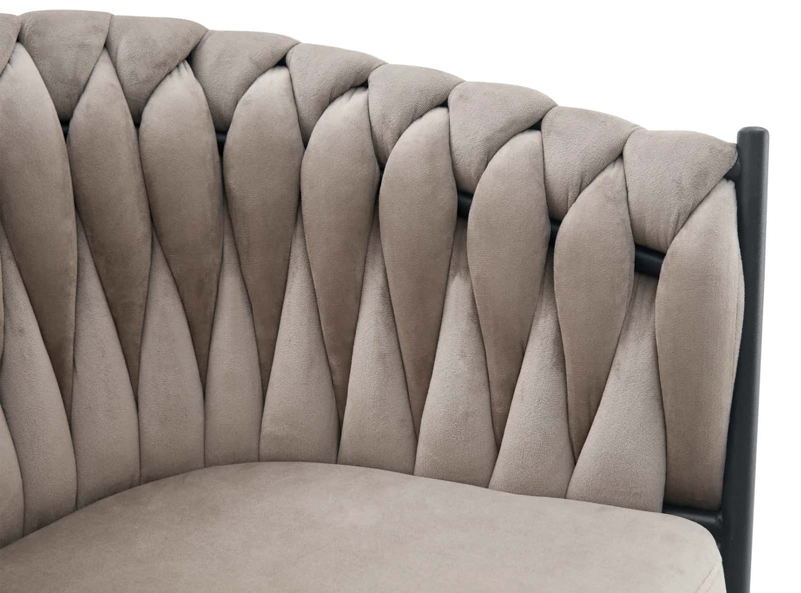 Krzesło glam welur MAIKE taupe – miniatura 7