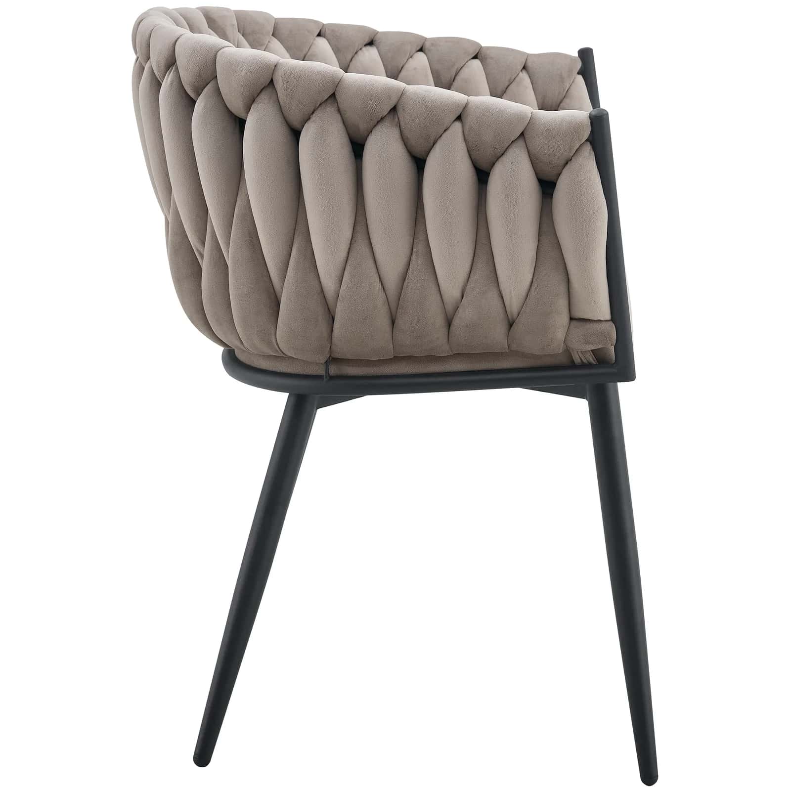 Krzesło glam welur MAIKE taupe – miniatura 4