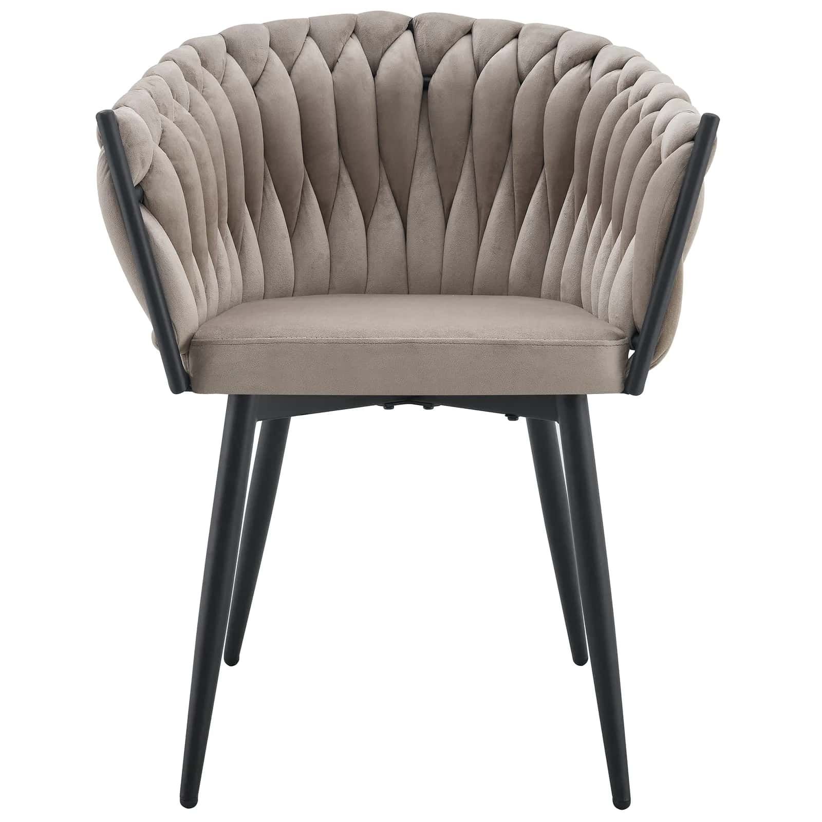 Krzesło glam welur MAIKE taupe – miniatura 3