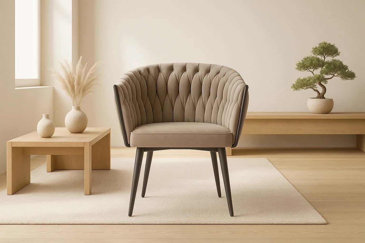 Krzesło glam welur MAIKE taupe – miniatura 11