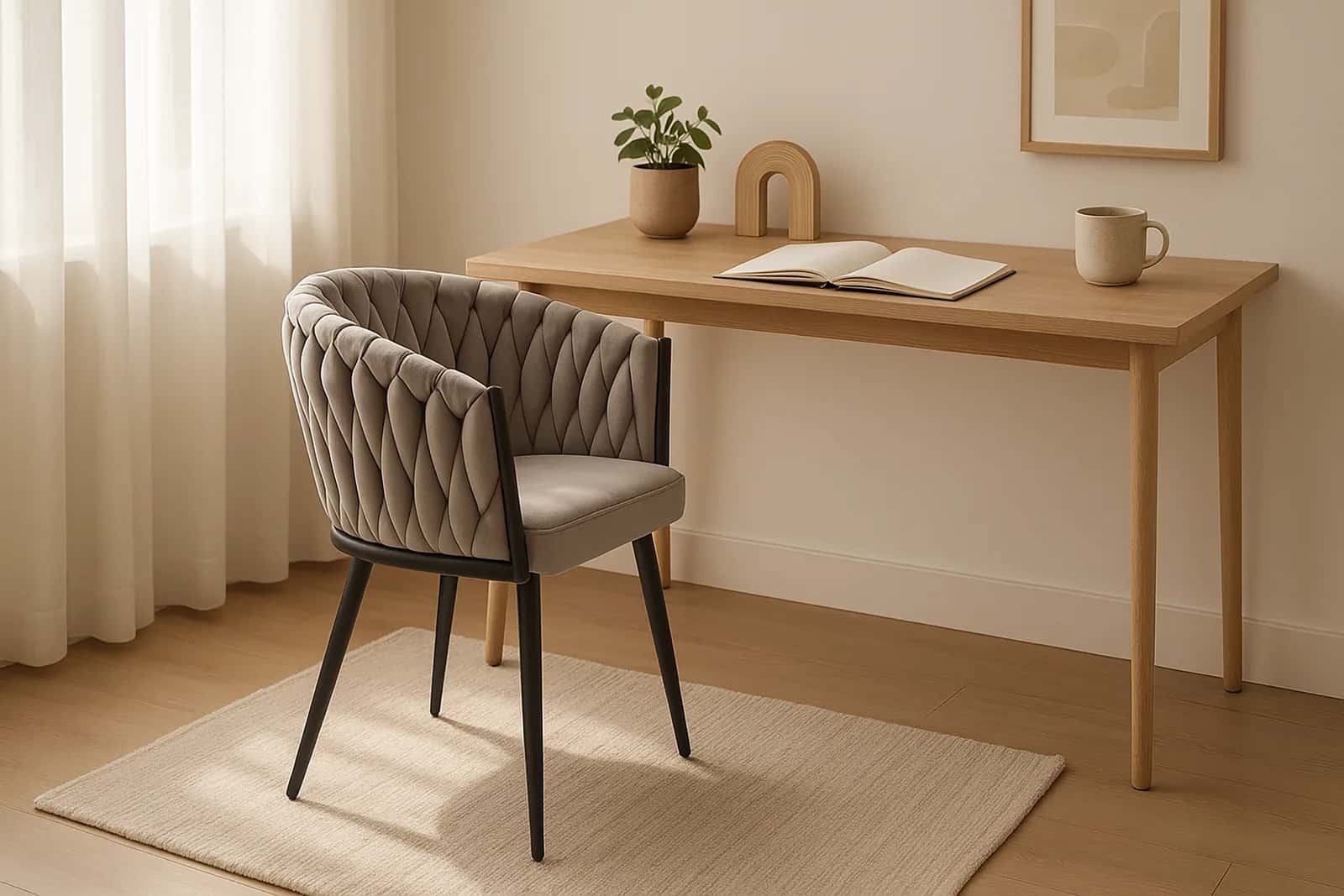 Krzesło glam welur MAIKE taupe – miniatura 9