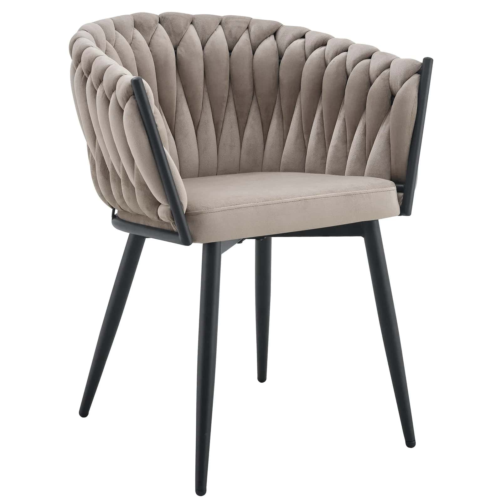 Krzesło glam welur MAIKE taupe – miniatura 2