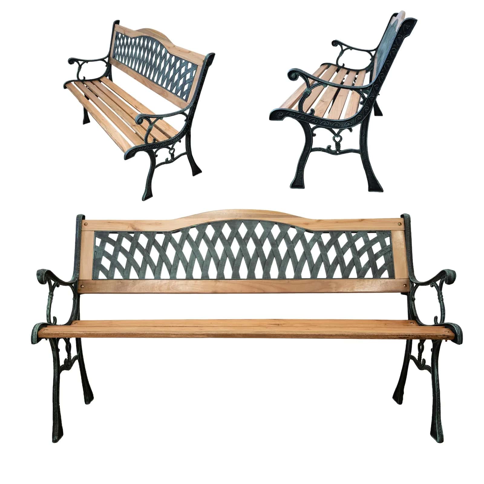 Ławka ogrodowa HILDA 126×52×75 cm – miniatura 3