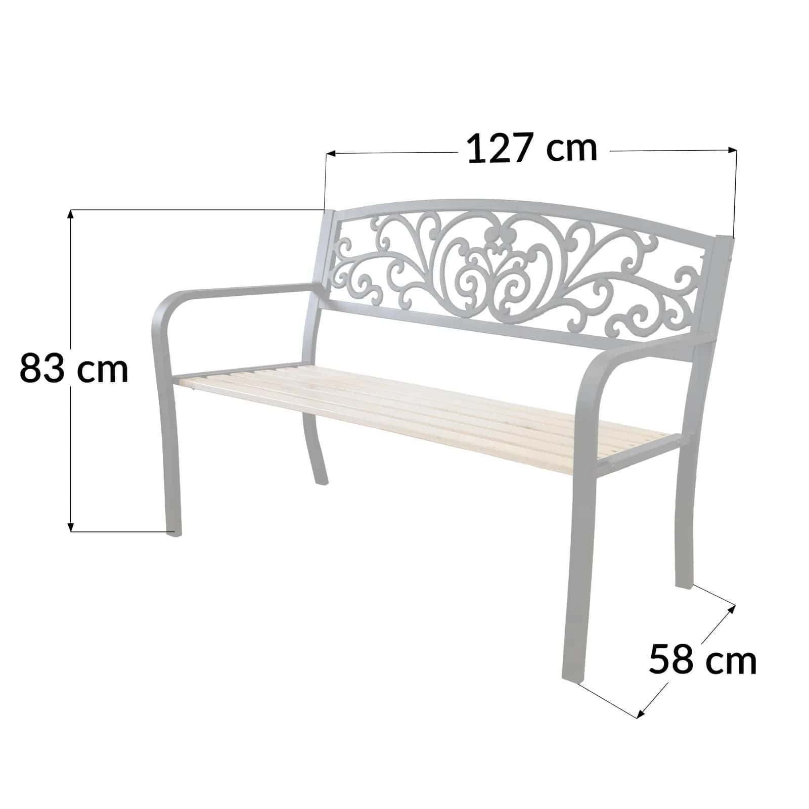 Ławka ogrodowa ROBIN 127×58×83 cm – miniatura 9