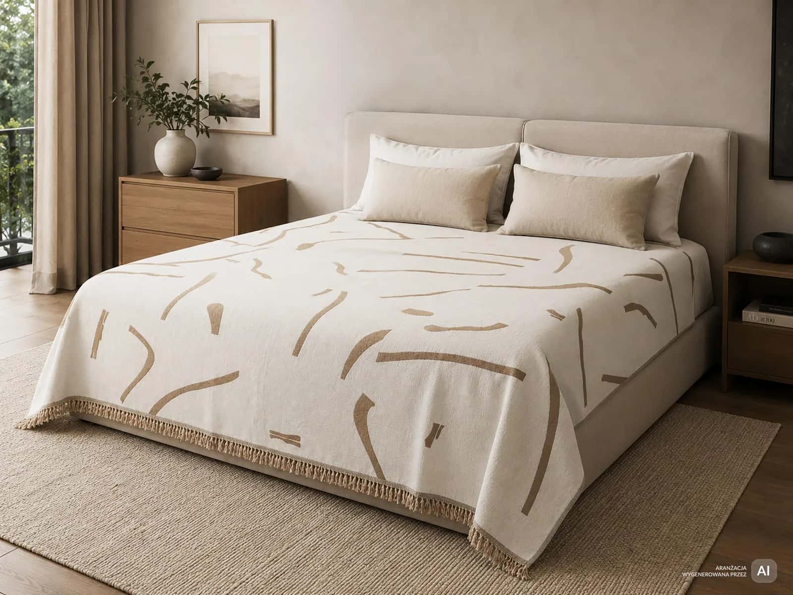 Narzuta pościelowa Modern 180x200 cm beż – miniatura 5