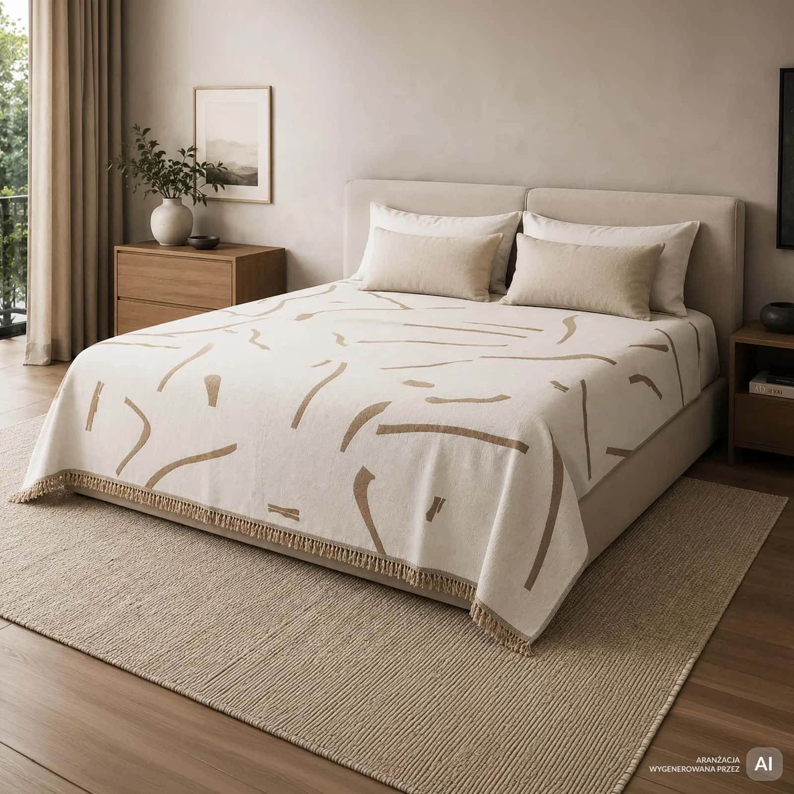 Narzuta pościelowa Modern 180x200 cm beż – miniatura 4